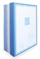 Vierkante knuffel 27 cm petit chou beer - DOUDOU ET COMPAGNIE blauw - thumbnail