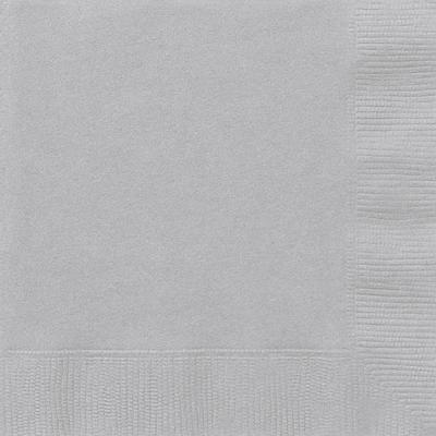 Zilverkleurige Servetten Metallic - 20 stuks