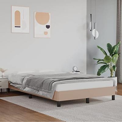 Bedframe zonder matras 120x190 cm kunstleer cappuccinokleurig Bedframe zonder matras 120x190 cm kunstleer cappuccinokleurig