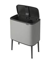 Brabantia Bo Touch Bin Afvalemmer 11 + 23 L - Mineral Concrete Grey - thumbnail