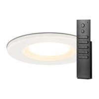 6x Venezia LED inbouwspots - Wit - Dimbaar - 6 Watt 650 lumen - 2700K warm wit - IP65 waterdicht - Inclusief Afstandsbediening - Verandaspots - lage inbouwdiepte - thumbnail