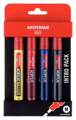 Talens Amsterdam acryl marker basisset, 4dlg.