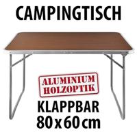 Aluminium campingtafel, tuintafel, inklapbare tafel, houten blad - thumbnail