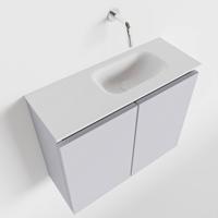 MONDIAZ TURE 60cm toiletmeubel cale. EDEN wastafel talc rechts geen kraangat - thumbnail