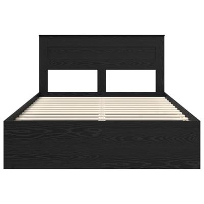 Bedframe met matras Zwart 160 x 200 cm Massief grenenhout