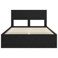 Bedframe met matras Zwart 160 x 200 cm Massief grenenhout - thumbnail