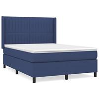 Boxspring met matras stof blauw 140x190 cm - thumbnail