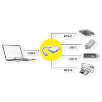 VALUE USB 3.2 Gen 2 Hub, 4x (2x A+ 2x C), Type C aansluitkabel - thumbnail