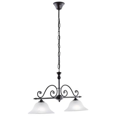 Eglo Hanglamp Murcia 2-lichts zwart met witglas 91004
