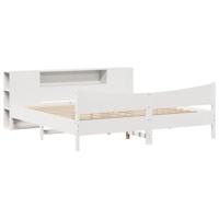 Bedframe zonder matras massief grenenhout wit 200x200 cm - thumbnail