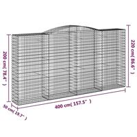 Schanskorven 7 st gewelfd 400x50x200/220 cm ijzer - thumbnail