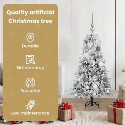 VidaXL Kunstmatige inklapbare kerstboom wit 120 cm pe en pvc