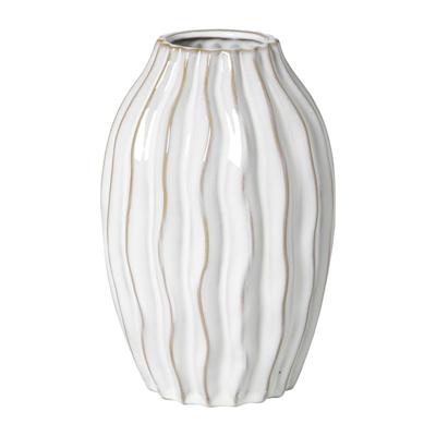 Vaas ribbel - grijs - ø13.5x20 cm