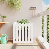 Plantenbak met hekontwerp 70x70x70 cm massief grenenhout wit - thumbnail