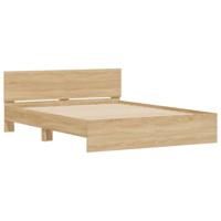 Bedframe met hoofdeinde en LED sonoma eikenkleurig 150x200 cm - thumbnail