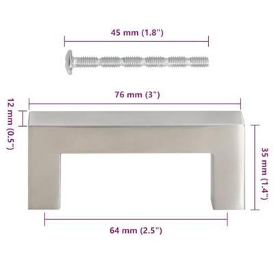 Handvatten 10 st 64 mm roestvrij staal zilverkleurig