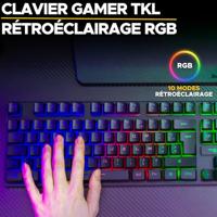Gaming Keyboard The G-Lab KEYZ CAESIUM TKL WIRELESS Zwart AZERTY - thumbnail