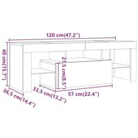 Tv-meubel met LED 120x36,5x40 cm bewerkt hout oud hout - thumbnail
