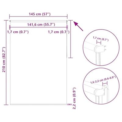 Rolgordijn verduisterend koffie 145x210 cm stofbreedte 141,6 cm Rolgordijn verduisterend koffie 145x210 cm stofbreedte 141,6 cm