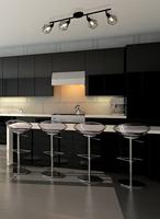 Eglo SpotZapata 1 4-lichts zwart met amberglas - 32767 - thumbnail