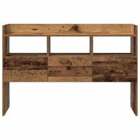 Dressoir 105x30x70 cm bewerkt hout oud houtkleurig - thumbnail