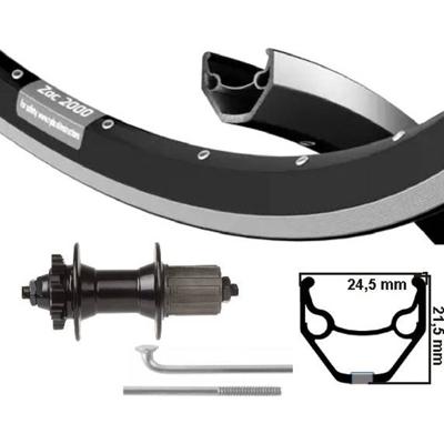 Kgs achterwiel 28 inch (622) zac421 zw/zil disk 8-10 sp 6 bout uitval