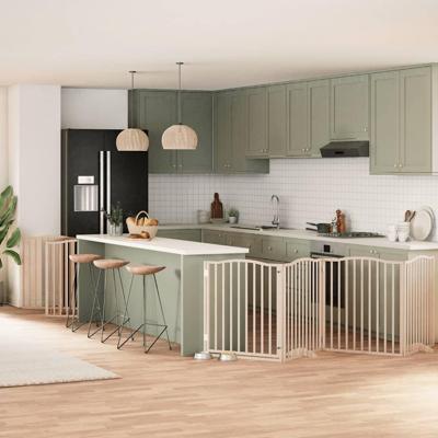 Hondenhek inklapbaar met deur 10 panelen 800 cm populierenhout