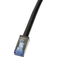 LogiLink CQ7023S RJ45 Netwerkkabel, patchkabel CAT 6A S/FTP 0.50 m Zwart Afgeschermd, UV-bestendig, Oliebestendig 1 stuk(s) - thumbnail