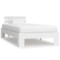 Bedframe massief grenenhout wit 100x200 cm - thumbnail