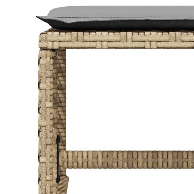 9-delige Tuinset met kussens poly rattan beige