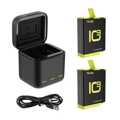 Telesin Triple Battery Charger Box + 2x accu - GoPro 9/10/11/12