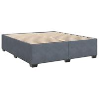 Boxspring met matras fluweel donkergrijs 200x200 cm - thumbnail