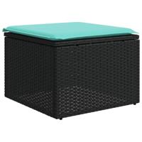 8-delige Loungeset met kussens poly rattan zwart - thumbnail
