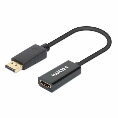 Manhattan 153713 DisplayPort Adapter [1x HDMI-bus - 1x DisplayPort stekker] Zwart 15 cm