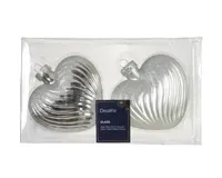 Decoris kersthangers glas hart 2st zilver - thumbnail