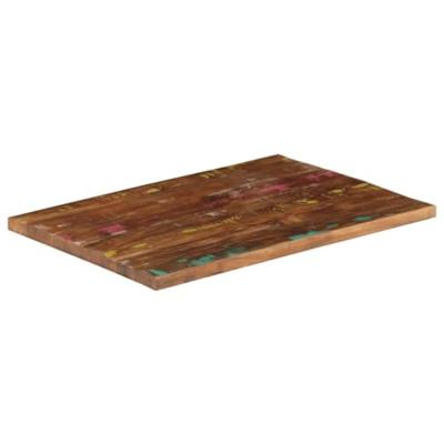 Tafelblad rechthoekig 90x70x1,5 cm massief gerecycled hout