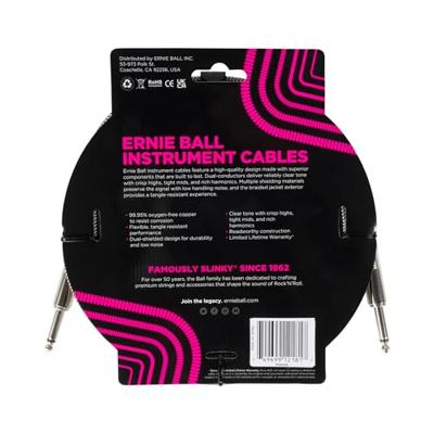 Ernie Ball 6429 Braided Silver Fox instrumentkabel 3 meter