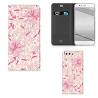 Huawei P10 Plus Smart Cover Pink Flowers - thumbnail