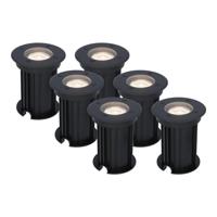 Set van 6 Maisy LED Grondspots Rond - Dimbaar - GU10 - 4000K neutraal wit - 4 Watt 345 Lumen - Rond - Ø12cm - Tuinspot - Oprit - Zwart - IP67 waterdicht - thumbnail