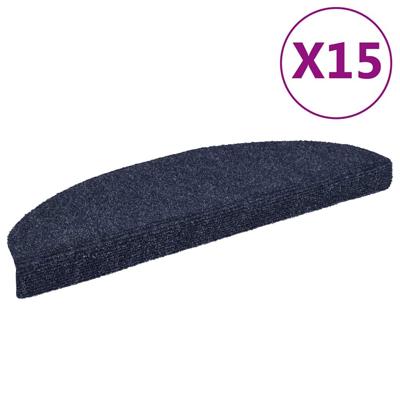 VidaXL Trapmatten zelfklevend 15 stuks 65x21x4 cm blauw halfrond groot VidaXL Trapmatten zelfklevend 15 stuks 65x21x4 cm blauw halfrond groot