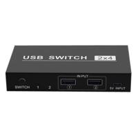 2x4 USB switch 2 Port PCs delen 4 apparaten voor printer toetsenbord muis monitor - thumbnail