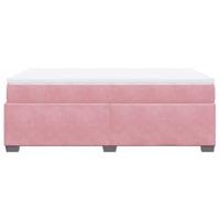 Boxspring met matras fluweel roze 120x200 cm - thumbnail