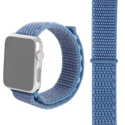 Eenvoudige mode nylon horlogebandje voor Apple Watch serie & 40mm/3 & 2 & 1 38mm met Magic stick (Peacock Blue)
