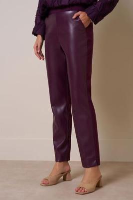 Anne faux leather trousers - blackberry - 13363