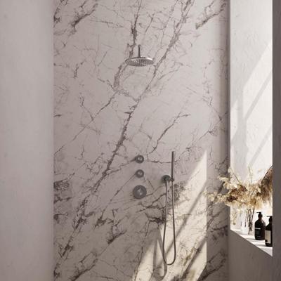 Brauer Brushed Carving Thermostatische Regendoucheset Inbouw - Hoofddouche 20 cm - Gebogen Wandarm - Handdouche Staaf - Doucheslang - Wandaansluitbocht - Rvs