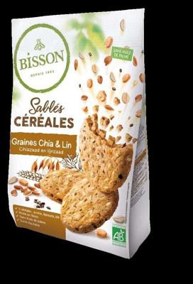Bisson Zandkoekjes chia & lijnzaad bio 200 Gram