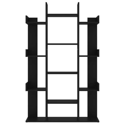 Boekenkast 86x25,5x140 cm bewerkt hout zwart