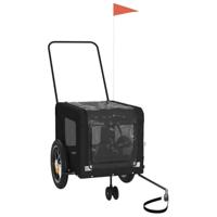 Hondenfietstrailer oxford stof en ijzer zwart - thumbnail