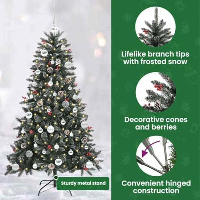 VidaXL Kunstkerstboom met 150 led groen 150 cm pvc en plastic en staal