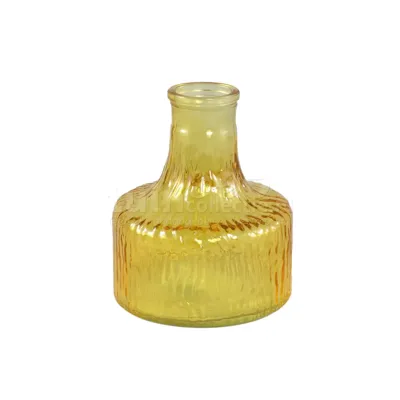 PTMD Vaasje Transparant Geel 13cm PTMD Vaasje Transparant Geel 13cm